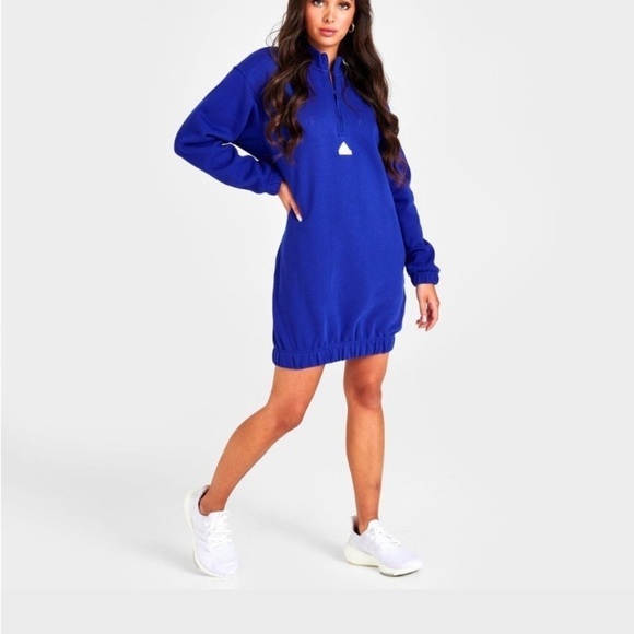 Women's Adidas Sportswear Half-Zip Sweater Dress - Size M - Picture 2 of 9